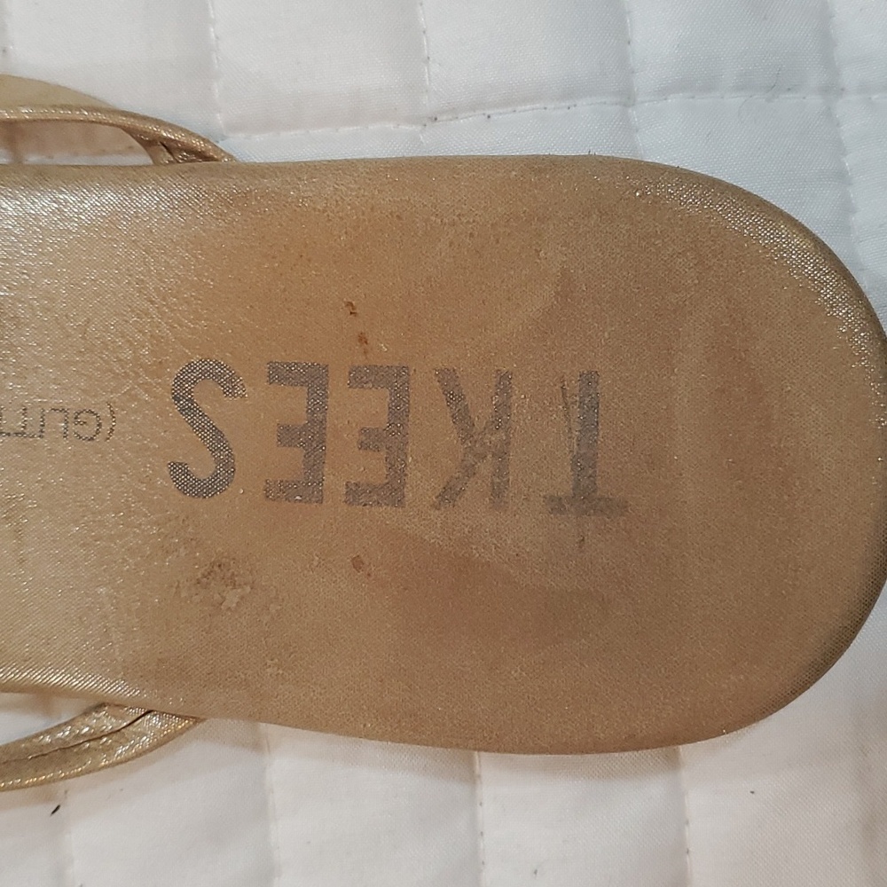 Tkees lilly glitter gold  sandals slippers size 10 - Picture 4 of 7